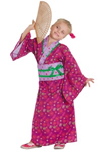 תחפושת יפנית ורודה לילדים