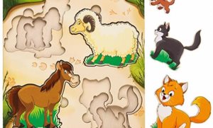 פאזל עץ תלת שכבתי "משפחה – חיות מחמד"