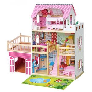 בית בובות ענק מעץ עם תאורת לד