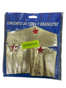 סט צמידים ובנדנה זהב